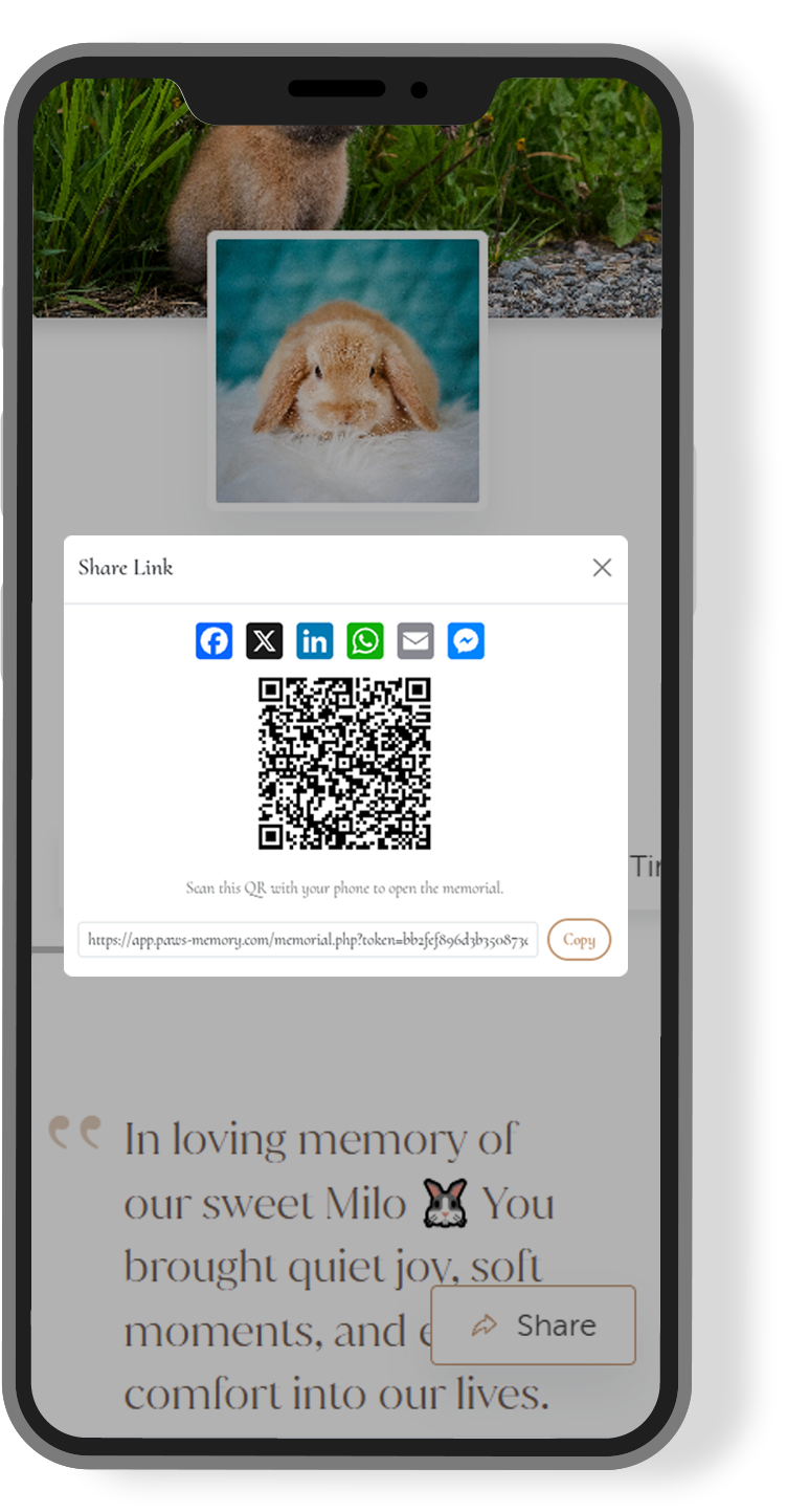 Paws Memory - Custom QR Code