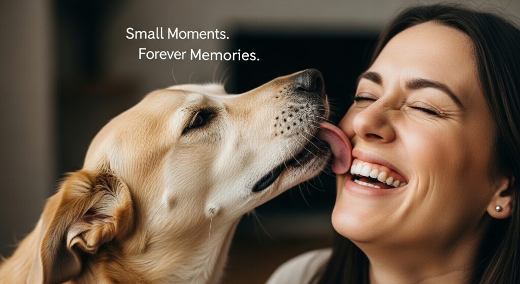 emotional pet kiss showing love and trust moment