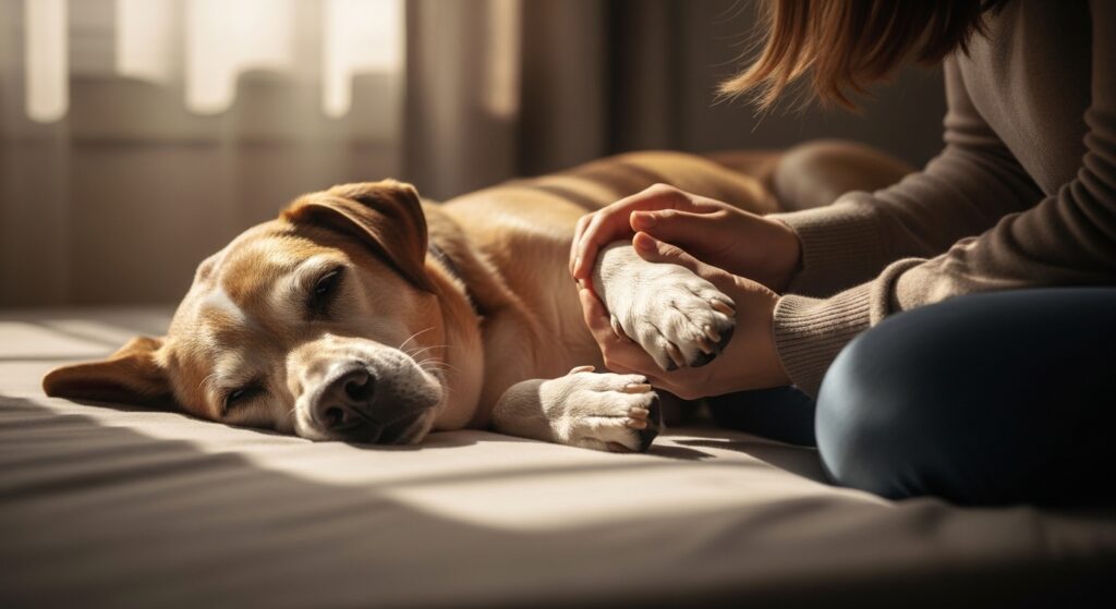 10 Signs Your Dog Is Saying Goodbye – tired dog lying down